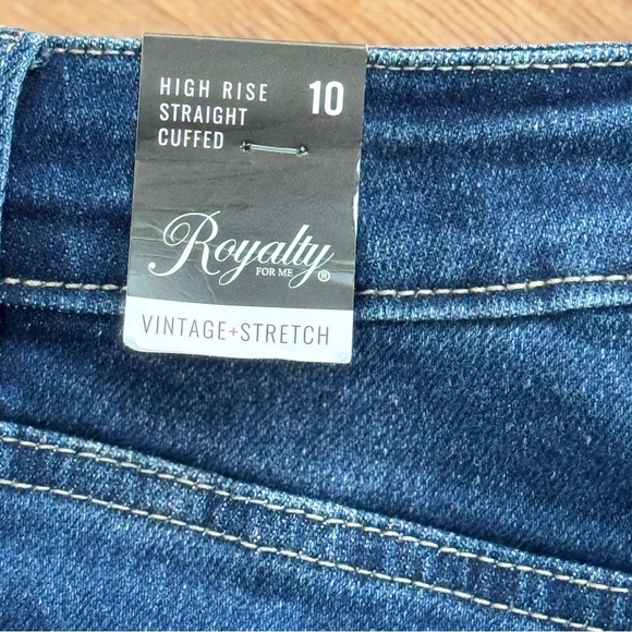 Royalty For Me YMI Size 10 NWT Womens High Waist Straight Ankle Cuffed Stretch - Picture 11 of 13